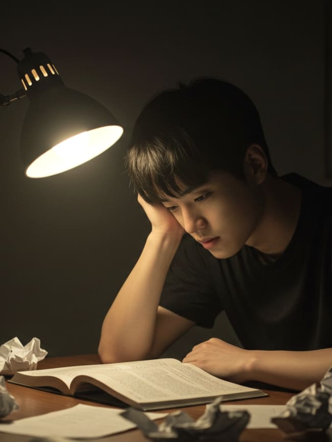 공부하고 있는 학생